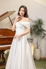 Váy cưới phi nhật trễ vai ngược trắng HCD034T
