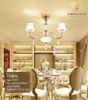 Diamond Lighting Đèn chùm xi đồng cổ điển trắng vàng - DCD040