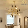 Diamond Lighting Đèn chùm chao bi vàng đen - DCH180