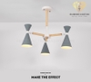 Diamond Lighting Đèn chùm thân gỗ chụp sắt nhiều màu - DCH270