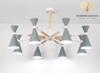 Diamond Lighting Đèn chùm thân gỗ chụp sắt nhiều màu - DCH270