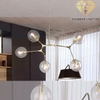 đèn chùm nhánh cây thủy tinh 5 chóa