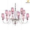 DIAMOND LIGHTING ĐÈN CHÙM PHA LÊ CỔ ĐIỂN HỒNG - DC 1774