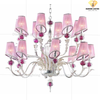 DIAMOND LIGHTING ĐÈN CHÙM PHA LÊ CỔ ĐIỂN HỒNG - DC 1774