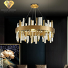 DIAMOND LIGHTING ĐÈN CHÙM BELLARIA PHA LÊ TRÒN HIỆN ĐẠI VÀNG TRẮNG - DCHD 1111L
