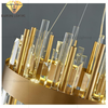 DIAMOND LIGHTING ĐÈN CHÙM BELLARIA PHA LÊ TRÒN HIỆN ĐẠI VÀNG TRẮNG - DCHD 1111L