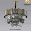 DIAMOND LIGHTING ĐÈN CHÙM LIDKA PHA LÊ HIỆN ĐẠI VÀNG XÁM - DCHD 1100S
