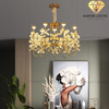 DIAMOND LIGHTING ĐÈN CHÙM HOA OLANDER PHA LÊ HIỆN ĐẠI VÀNG TRẮNG - DCHD 110C