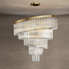 DIAMOND LIGHTING ĐÈN CHÙM PHA LÊ THIẾT KẾ XOẮN ỐC HIỆN ĐẠI VÀNG TRẮNG - DTTT 8816