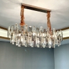 DIAMOND LIGHTING ĐÈN CHÙM NGANG PHA LÊ CAO CẤP HIỆN ĐẠI VÀNG XÁM - DCCC 2244