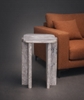 SIDE TABLE - ST43 - CLOUDY WHITE + GREY WOOD VEIN