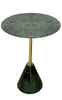 MARBLE SIDE TABLE - CONE SHAPED BASE - T16 - INDIA GREEN