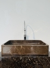 NATURAL STONE BATHROOM BASIN - THIN RECTANGULAR - IRAN BROWN - NIR12