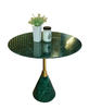 MARBLE LOW SIDE TABLE - CONE SHAPED BASE - T16 - INDIA GREEN