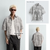 SMC2616 - Z.RA ÁO SƠ MI DÁNG RELAXED FIT VẢI SẦN IN HỌA TIẾT