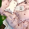 LỤA Tencel Dâu Strawberry hồng 4 món