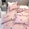 LỤA Tencel Dâu Strawberry hồng 4 món