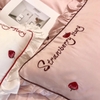 LỤA Tencel Dâu Strawberry hồng 4 món