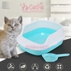 Khay đựng cát vệ sinh thành cao cho mèo kèm xẻng - Cutepets