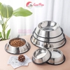 Bát cho chó mèo bát inox đế cao su chống trượt cho thú cưng nhiều size - CutePets