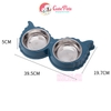 Bát đôi lõi inox Mắt cú mèo 0037 bát dành cho chó mèo - Cutepets