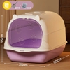 Nhà vệ sinh hoặc khay vệ sinh mèo tai mèo, cửa in vết chân 50x35x35cm - Cutepets