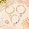 Vòng cổ ngọc trai trắng đính charm trái tim size co dãn - Cutepets