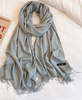 Khăn choàng cổ diệt kim Cashmere  đơn sắc mịn mỏng mềm nhẹ thanh lịch 70 x 180 cm 120g