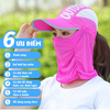 Mũ lưỡi trai chống nắng kèm khăn lưới mỏng chống tia uv có thể tháo rời, gấp gọn tiện đi du lịch