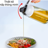Bình đựng dầu ăn, nước mắm, xì dầu, mật ong... chất liệu thủy tinh nắp hợp kim đóng mở tự động khi rót chống rò rỉ