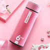 Bình nước thủy tinh màu 6OUP - giữ nhiệt thủy tinh bọc nhựa chống vỡ 450ml đựng nước đi học, đi làm an toàn, bền, đẹp