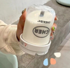 Bình nước, Cốc uống nước 300ml bằng nhựa PC có ống hút, có nắp đậy cho trẻ em, học sinh, sinh viên...