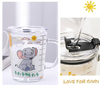 Cốc chia vạch pha sữa, pha đồ uống chất liệu thủy tinh cao cấp chịu nhiệt cao, có nắp đậy tặng kèm ống hút silicon