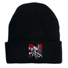 Mũ len beanie dệt kim màu đen trơn 2 lớp phong cách HipHop thời trang họa tiết hoạt hình