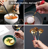 Set 4 Thìa inox (ăn cơm, cà phê...) mạ vàng tròn cán dài nhiều màu sang trọng