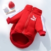 Áo khoác nỉ Sweater bóng chày có khóa kéo in chữ sành điệu cho chó,  mèo, thú cưng