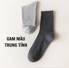 Set 5 đôi Tất Nam cổ cao trơn gân tăm, vớ Nam công sở cổ trung, Tất người lớn khử mùi chống hôi phù hợp mùa hè, mùa đông