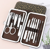 Bộ Kiềm Cắt, Bấm Móng Tay , Lấy Ráy Tai , Que Nặn Mụn , Kéo Tỉa Lông Mày Inox 12 Món Full Box Hộp Da Sang Trọng