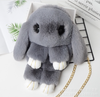 Túi đeo chéo kiêm Balo hình thỏ siêu cute, lông mềm mượt có khóa kéo miệng phối dây xích