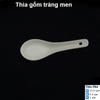 Thìa gốm tráng men dùng ăn cơm, ăn phở, ăn súp, dầm hoa quả trắng trơn cao cấp