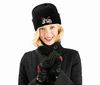 Mũ len beanie dệt kim màu đen trơn 2 lớp phong cách HipHop thời trang họa tiết hoạt hình