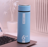 Bình nước thủy tinh màu 6OUP - giữ nhiệt thủy tinh bọc nhựa chống vỡ 450ml đựng nước đi học, đi làm an toàn, bền, đẹp
