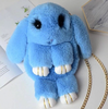 Túi đeo chéo kiêm Balo hình thỏ siêu cute, lông mềm mượt có khóa kéo miệng phối dây xích