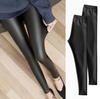 Quần legging giả da lưng cao màu trơn co giãn nhẹ thời trang công sở phong cách Hàn Quốc dành cho nữ