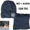 Mũ len, khăn quàng cổ nón len nam nữ trùm đầu, khăn len ống mùa đông day ấm giữ nhiệt tốt