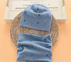 Set 2 món mũ cotton dệt kim + khăn quàng cổ giữ ấm, dễ thương xin xắn cho bé
