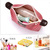 Túi, ví đựng mỹ phẩm, túi đựng bút, đồ trang điểm chống thấm khóa kéo, họa tiết kẻ sọc