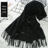 Khăn choàng cổ diệt kim Cashmere  đơn sắc mịn mỏng mềm nhẹ thanh lịch 70 x 180 cm 120g