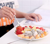 Nĩa ăn trái cây/salad Inox - Dĩa xiên hoa quả, đồ ăn bằng thép không gỉ 2 mũi cây đa năng