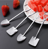 Set 2 Thìa inox muỗng cà phê, xúc kem, hoa quả, thức ăn đa năng hình xẻng sáng tạo độc đáo Phong cách Retro